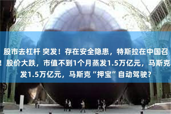 股市去杠杆 突发！存在安全隐患，特斯拉在中国召回超168万辆汽车！股价大跌，市值不到1个月蒸发1.5万亿元，马斯克“押宝”自动驾驶？