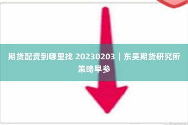 期货配资到哪里找 20230203｜东吴期货研究所策略早参