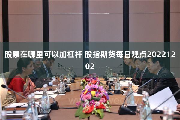 股票在哪里可以加杠杆 股指期货每日观点20221202