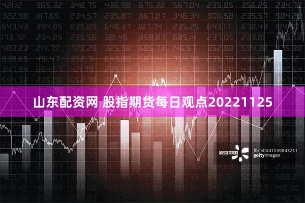 山东配资网 股指期货每日观点20221125