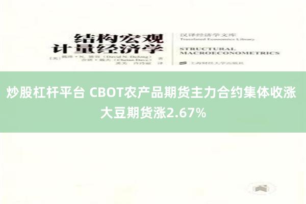 炒股杠杆平台 CBOT农产品期货主力合约集体收涨 大豆期货涨2.67%